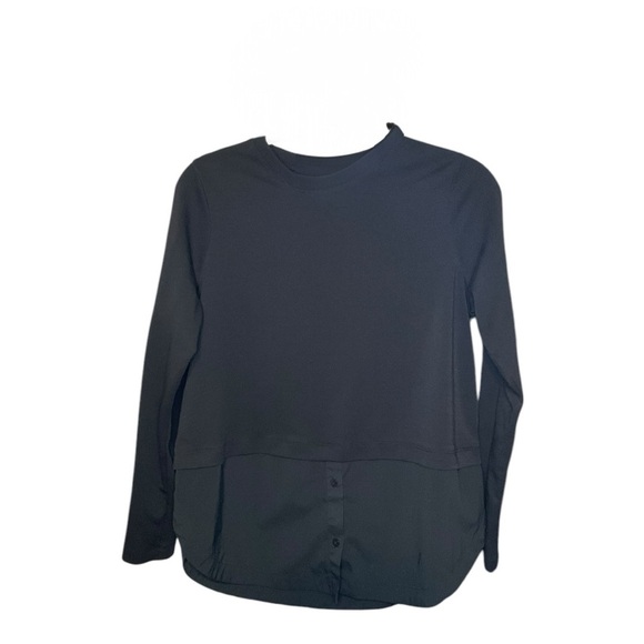 Athleta Black Gallery Travel Commute Work Blouse Top S - Picture 2 of 5